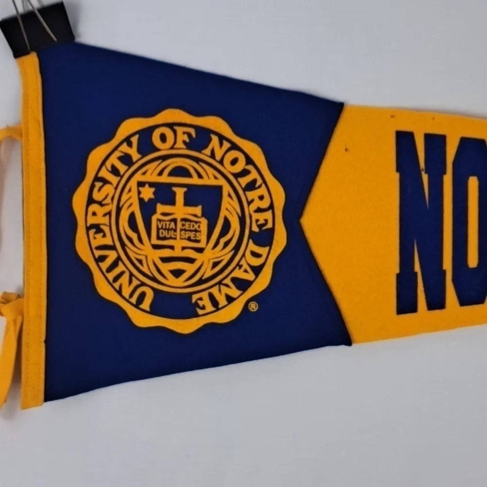 Vintage 1950's University of Notre Dame full size felt collegiate pennant